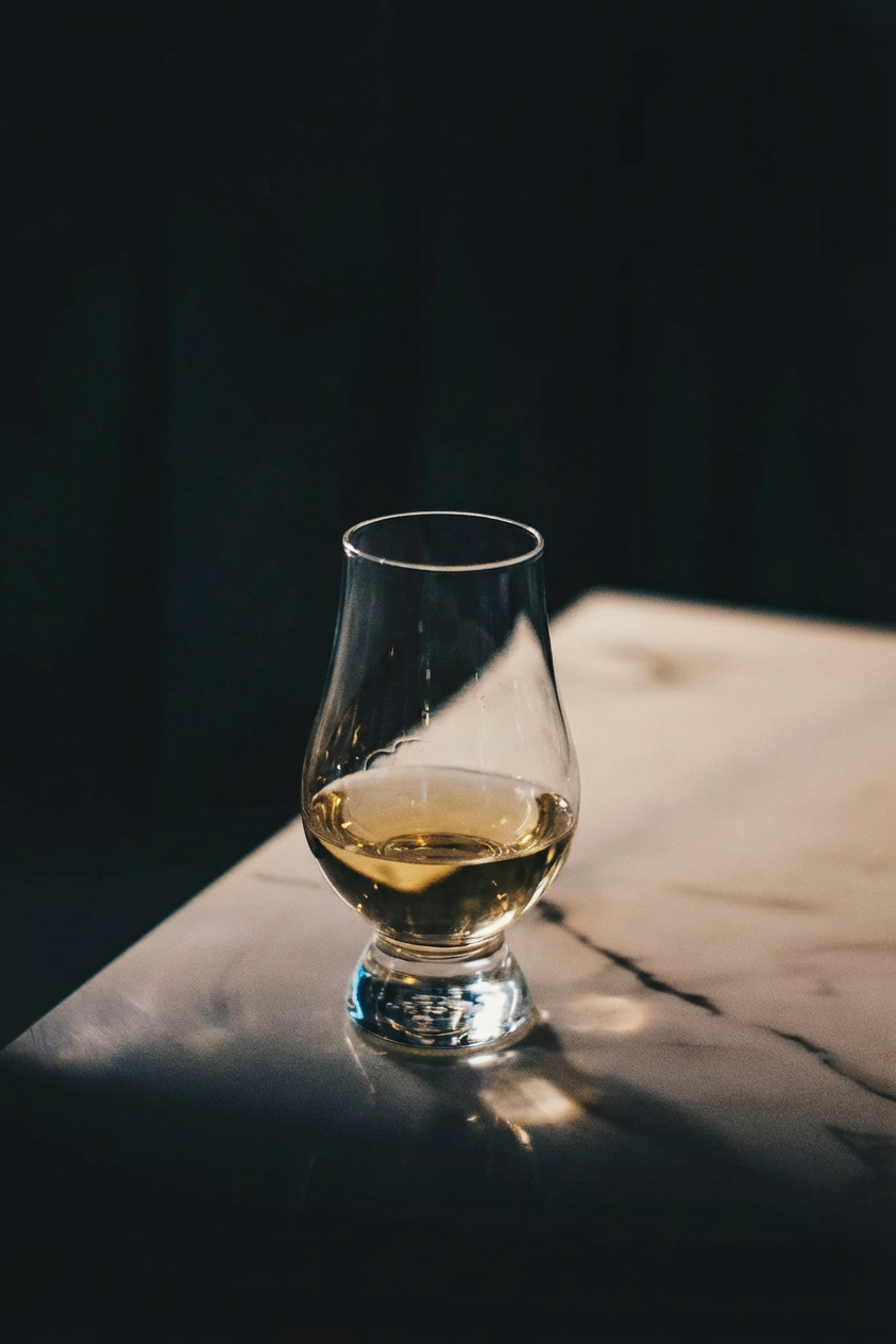 A floral cocktail in a martini glass